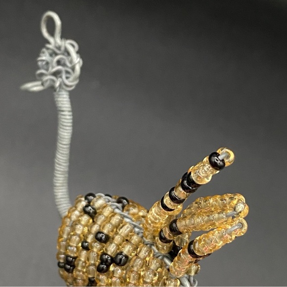 African Beaded Wire Wrapped Cape Ostrich Figurine Pendant - Picture 11 of 11
